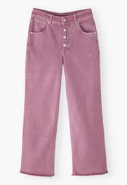 Straight-leg let-down hem jeans, Light orchid, webstill
