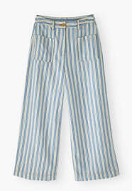 Striped trousers, Cornflower ivory, webstill