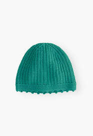 Knitted beanie, Turquoise, webstill