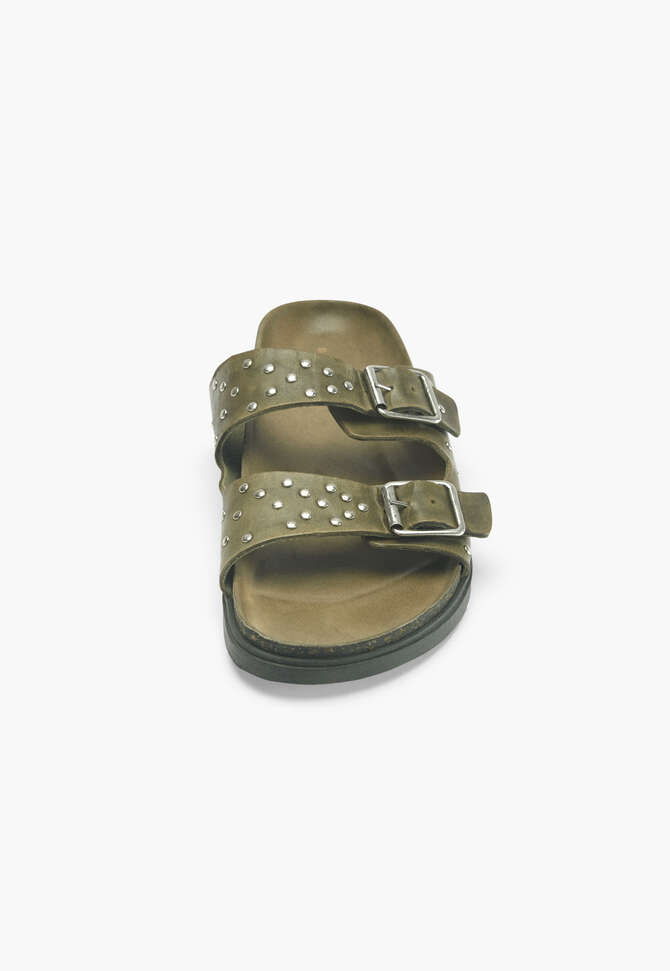 Studded sandals, Sage, completeTheLook