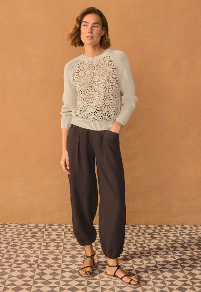 Crochet sweater, Ecru, completeTheLook