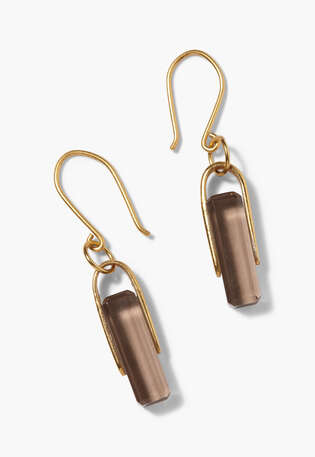 Glass-drop earrings, Smoky brown, webstill