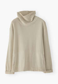 Funnel-neck sweatshirt, Sage, webstill