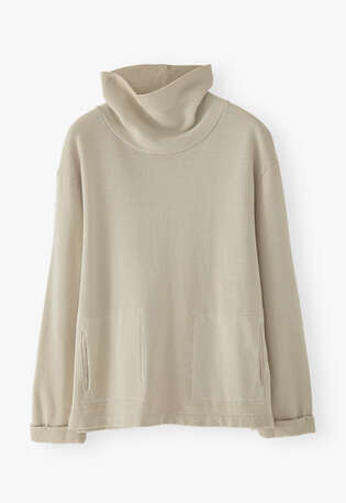 Funnel-neck sweatshirt, Sage, webstill