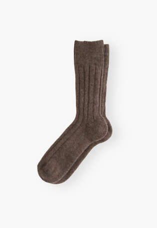 Ribbed socks, Brown, webstill