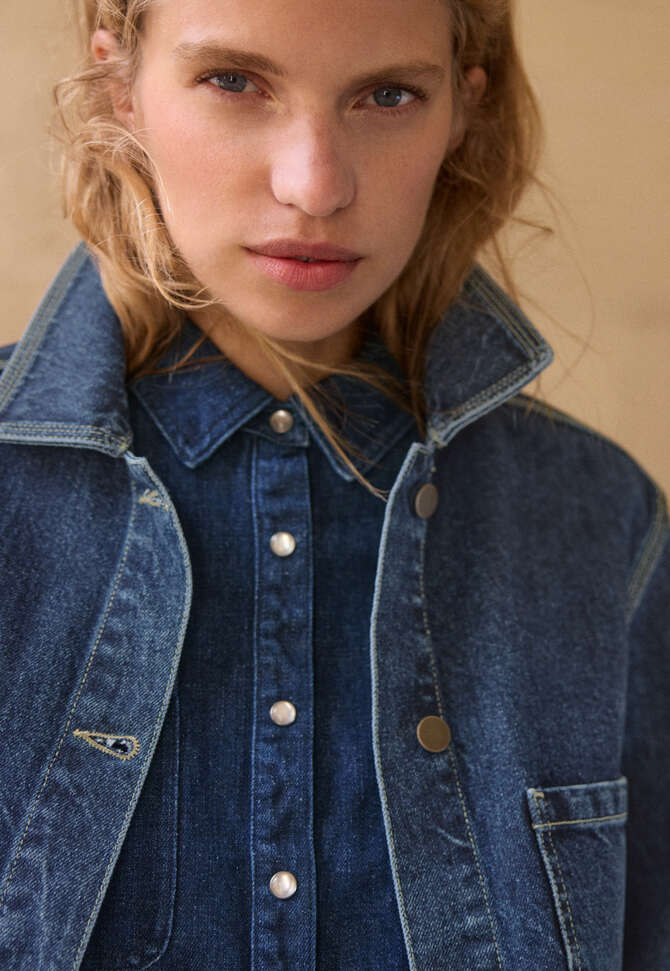 Boxy denim jacket, Dark mid vintage, completeTheLook