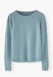 Puff-sleeve sweater, Cerulean grey, webstill