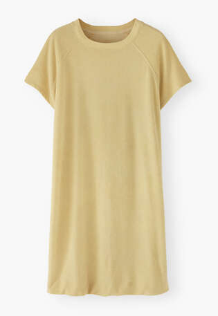 Towelling dress, Soft lemon, webstill