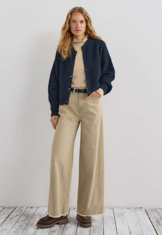 Rib-stitch bomber jacket, Indigo, completeTheLook