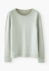 Puff-sleeve sweater, Duck-egg marl, webstill