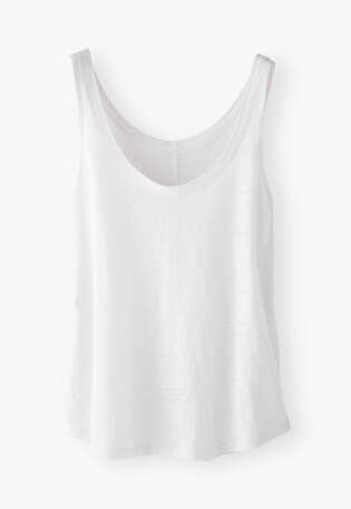 Scoop-neck vest, White, webstill