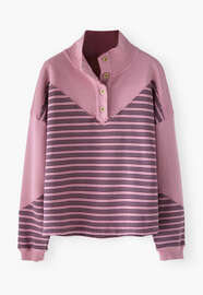 Funnel-neck sweatshirt, Rose, webstill