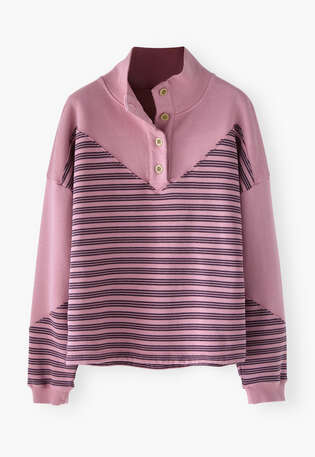 Funnel-neck sweatshirt, Rose, webstill