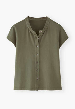 Button-through top, Moss green, webstill