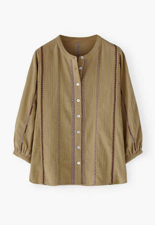 Loose-fit shirt, Khaki olive, webstill