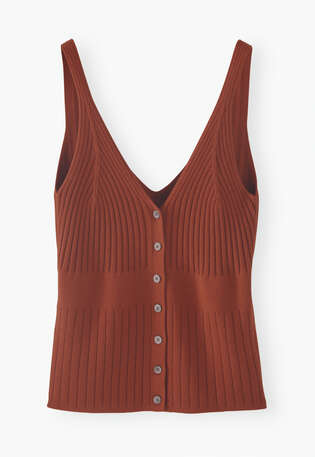 Knitted-rib vest, Spicy red, webstill