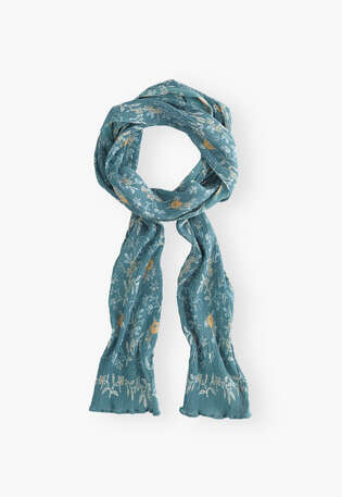 Printed scarf, Teal honey, webstill