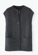 Knitted gilet, Charcoal, webstill