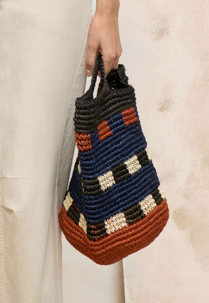 Basket bag, Navy rust, completeTheLook