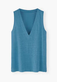 V-neck vest, Electric blue, webstill