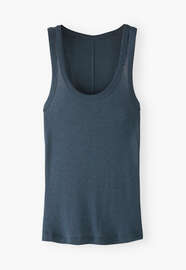 Scoop-neck vest, Dark petrol, webstill