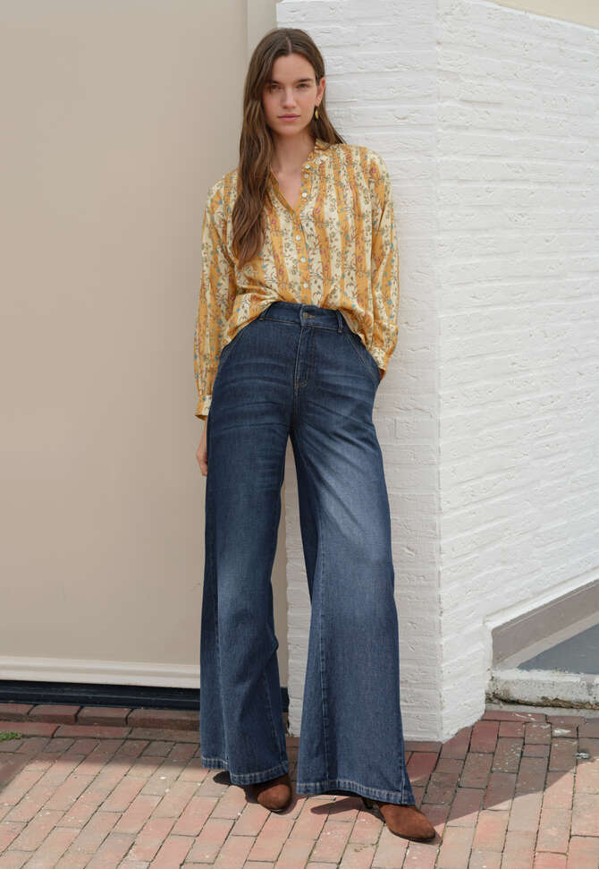 Printed blouse, Soft yellow, completeTheLook