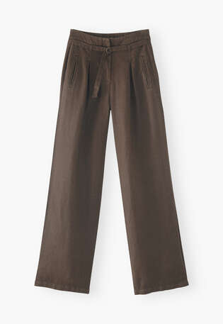 Wide-leg trousers, Chocolate, webstill