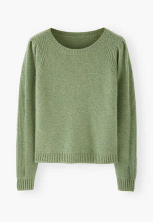 Puff-sleeve sweater, Dusty apple, webstill