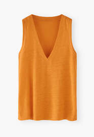 V-neck vest, Saffron, webstill
