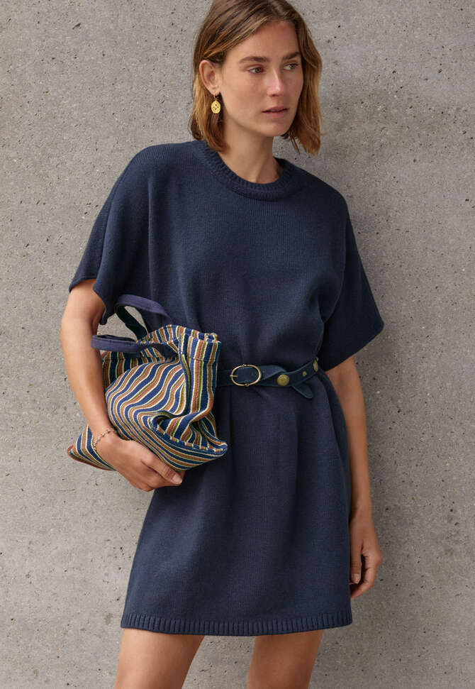 Small striped bag, Midnight blue, completeTheLook