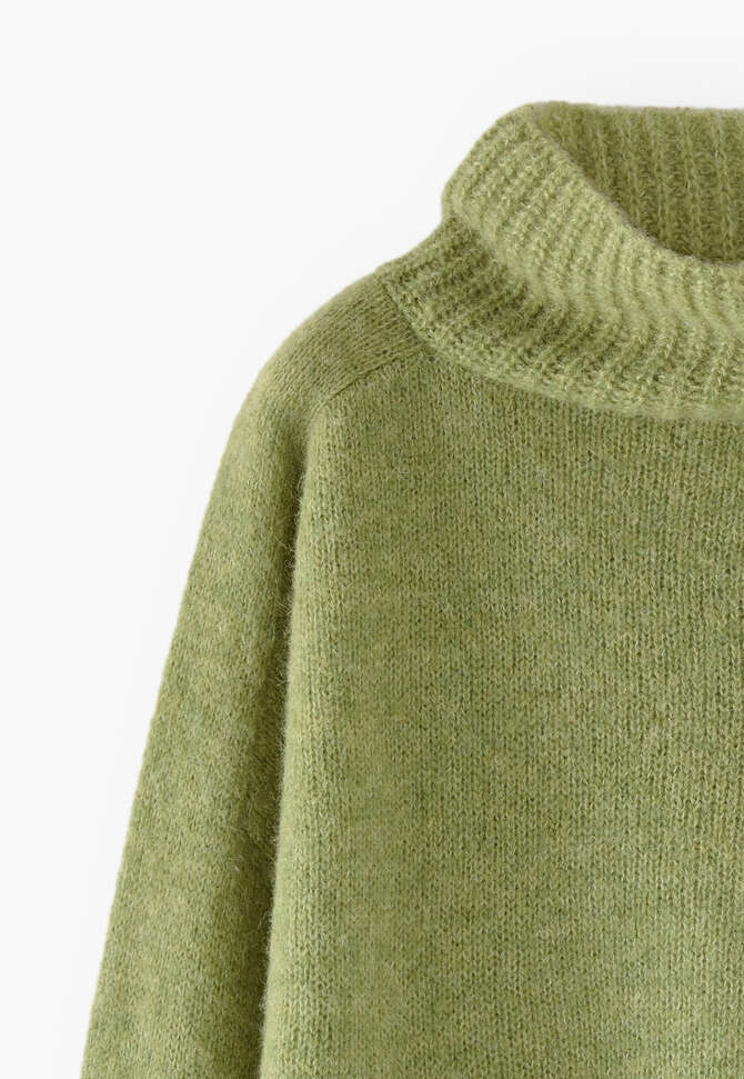 High-neck sweater, Pine green, completeTheLook
