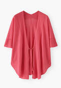 Knitted kimono cardigan, Pink scarlet, webstill