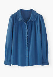 Cord pleated blouse, Cobalt, webstill