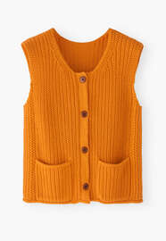Sleeveless cardigan, Saffron, webstill