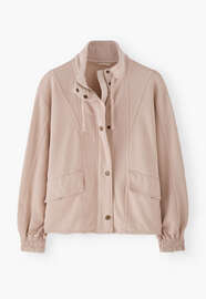 High-neck jersey jacket, Dusty pink, webstill