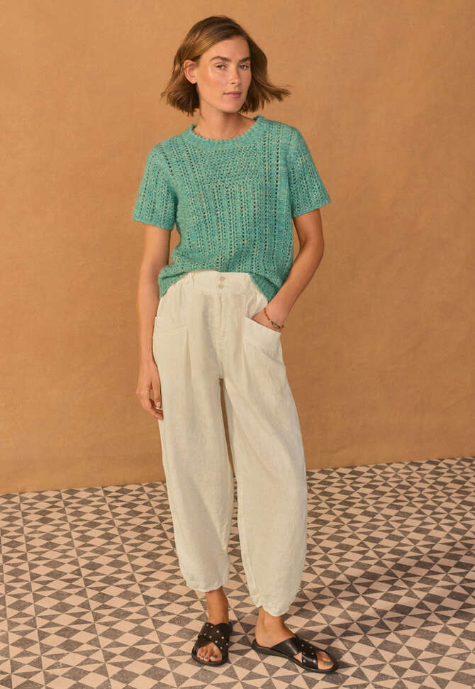 Knitted top, Seafoam teal, completeTheLook