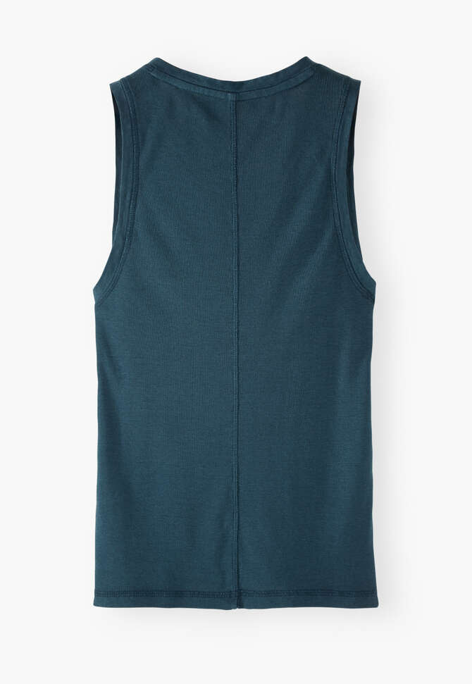V-neck jersey vest, Dark petrol, completeTheLook