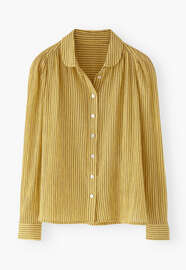 Crinkle striped blouse, Sunshine yellow, webstill