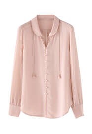 Tie-neck shirt, Dusky pink, webstill