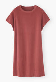 Towelling dress, Dusty red, webstill