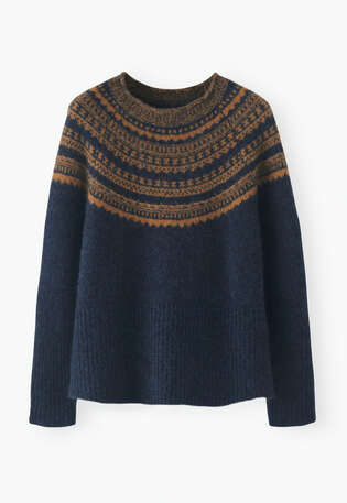 Fair Isle sweater, Indigo, webstill