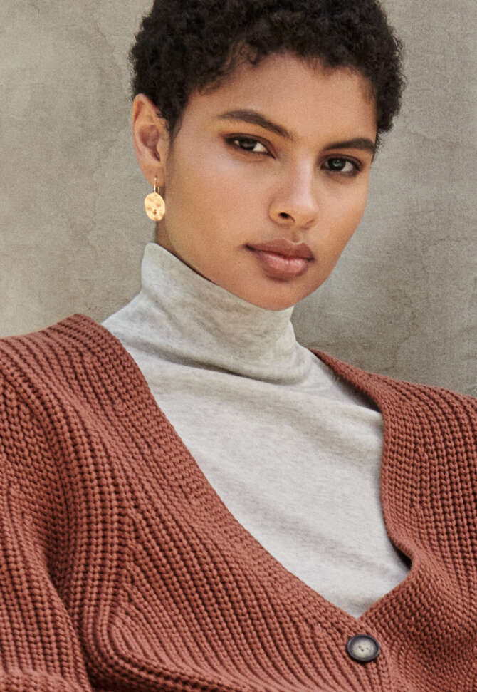 Orange sapphire earring, Gold, completeTheLook