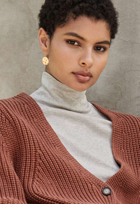 Orange sapphire earring, Gold, completeTheLook