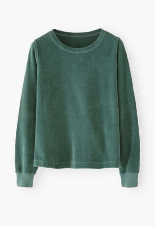 Velour top, Jade, webstill