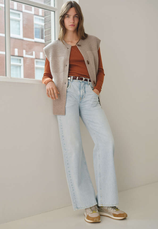 Scoop-neck top, Burnt rust, completeTheLook