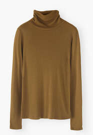 High-neck top, Honey brown, webstill