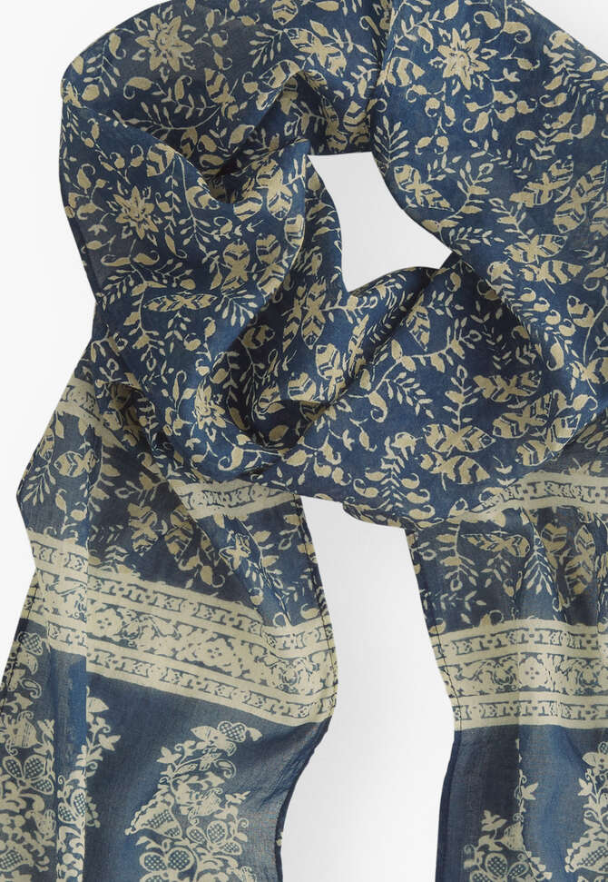 Printed scarf, Deep aegean, completeTheLook
