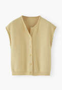 Button-front sweater, Soft yellow, webstill