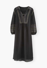 Notch-neck dress, Black, webstill