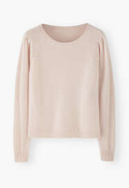 Puff-sleeve sweater, Pale blossom, webstill